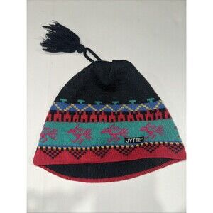 JYTTE 100% Wool Vintage Aztecs Southwestern Tassel Beanie Hat